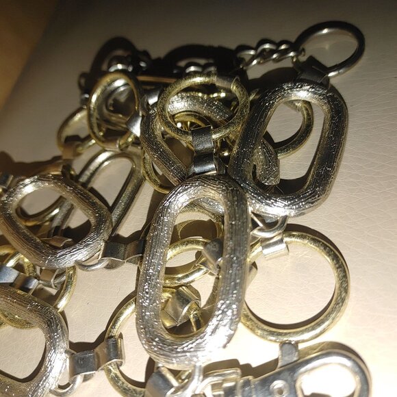 Link Belt Vintage Gold Silver Metal Chain Oval Round Clasp Closure Adjustable - Picture 4 of 8
